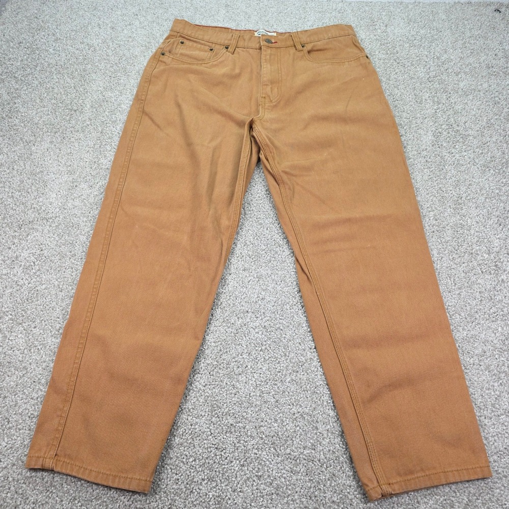 Eddie Bauer Workwear Men 34x30 Relaxed Fit Canvas Utility Pants Brown Cotton